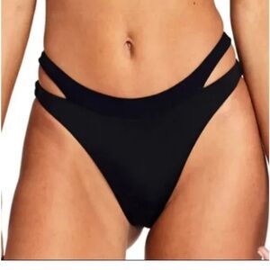 Vitamin A Ember EcoLux High Cut Black Bikini Bottoms NWT Cheeky